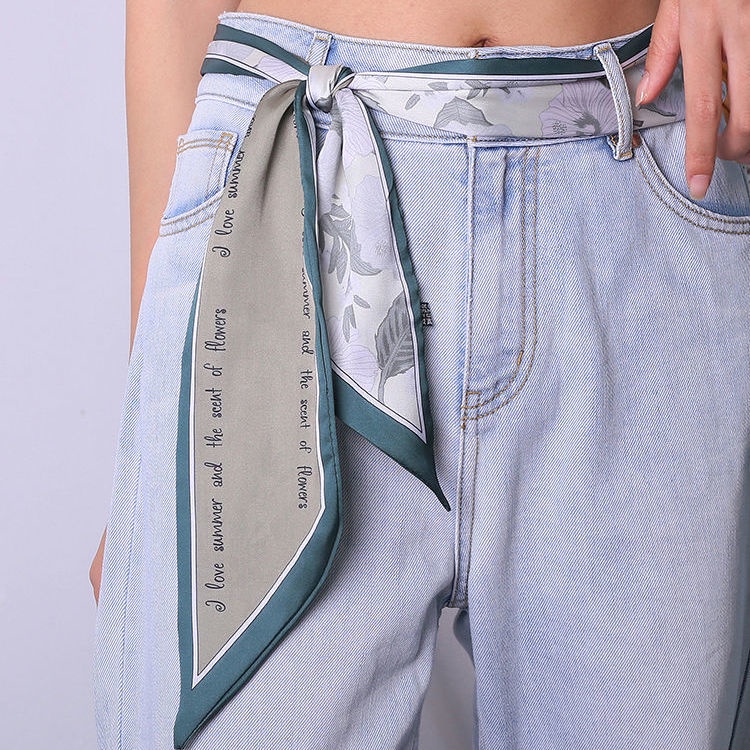 Dây buộc tóc lụa dài phối màu thời trang xuân thu cho nữ