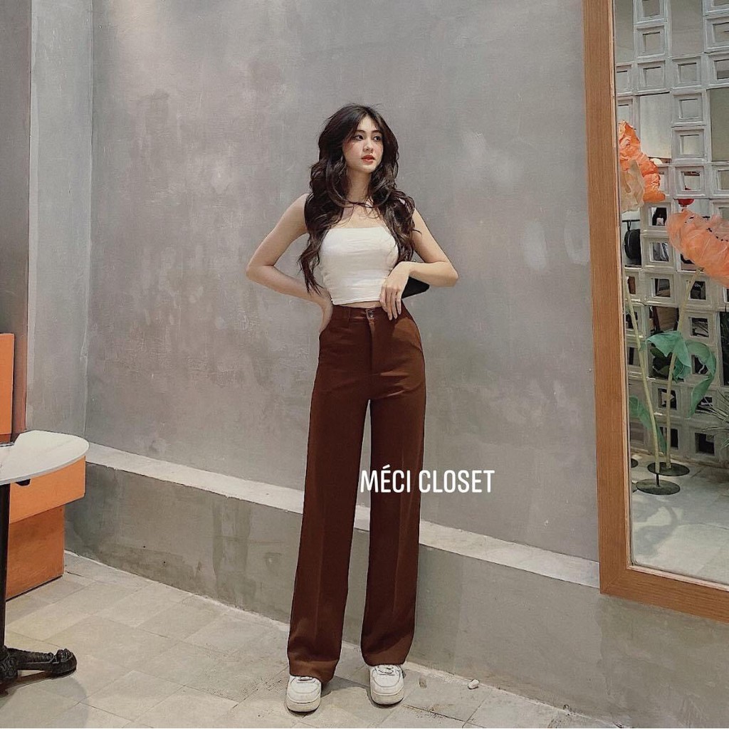 QUẦN ỐNG ĐỨNG CẠP CAO [Video Ảnh thật] quần ống xuông cạp cao 2 cúc vải tuyết mưa cao cấp | BigBuy360 - bigbuy360.vn