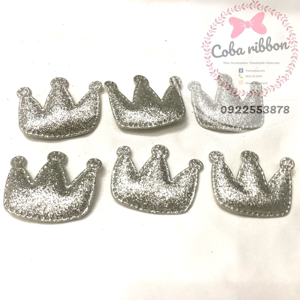 2 cái - Vương miện lớn nhũ kim tuyến lấp lánh cỡ 5cm