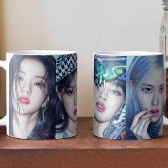 Cốc sứ Blackpink Jennie , Lisa ,Rose , Jisoo nhiều mẫu tặng kèm thẻ  ảnh Blackpink nhiều màu