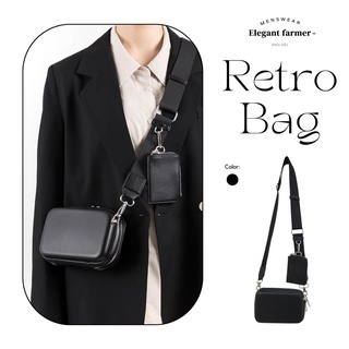   MENSWEAR ELEGANT FARMER  Túi đeo chéo + card wallet phong cách Hàn Quốc dành cho Nam & Nữ EF  w-818  