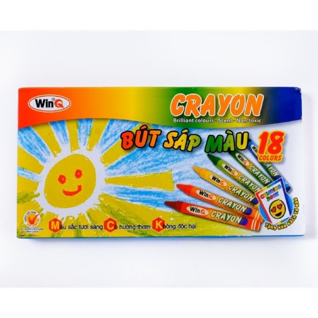 1 hộp bút sáp màu thơm 18 màu WinQ
