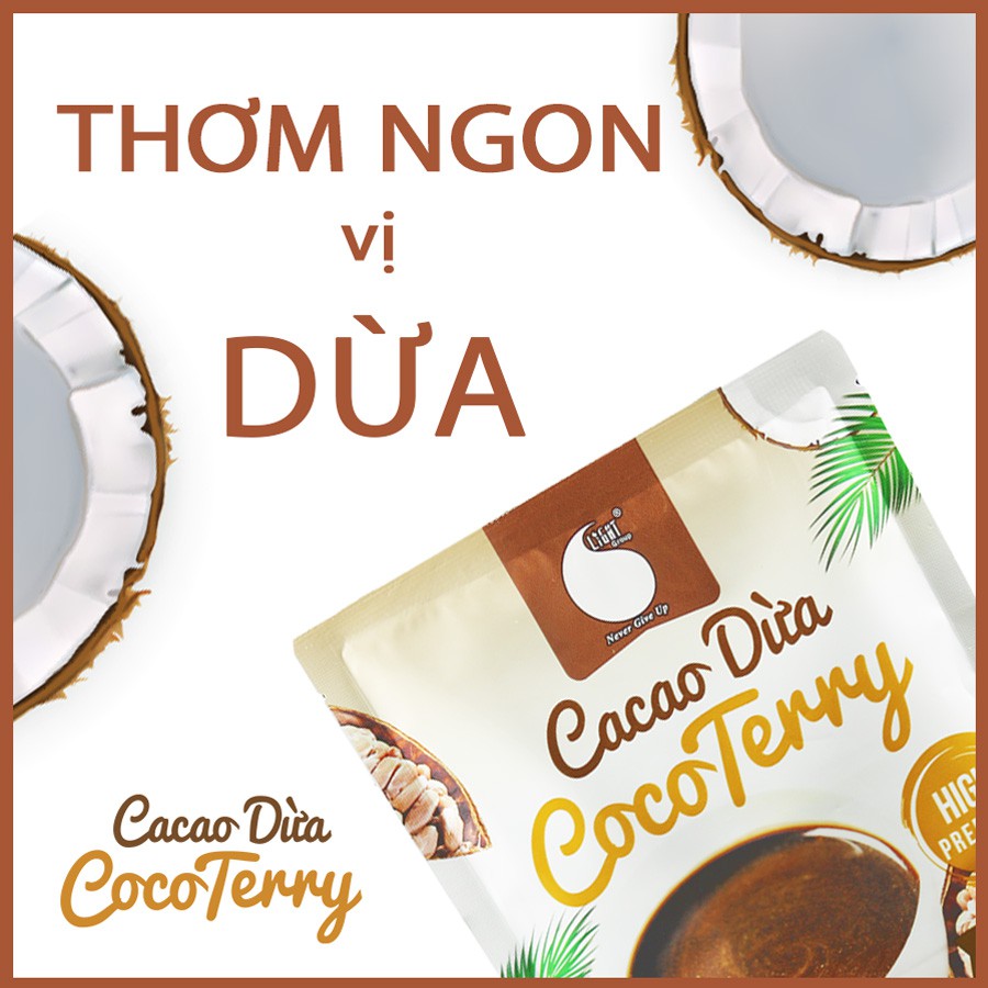 [Mã BMBAU50 giảm 7% đơn 99K] Combo 5 gói Cacao sữa dừa CocoTerry đậm đà, thơm ngon, tiện lợi Light coffee - Gói 50g