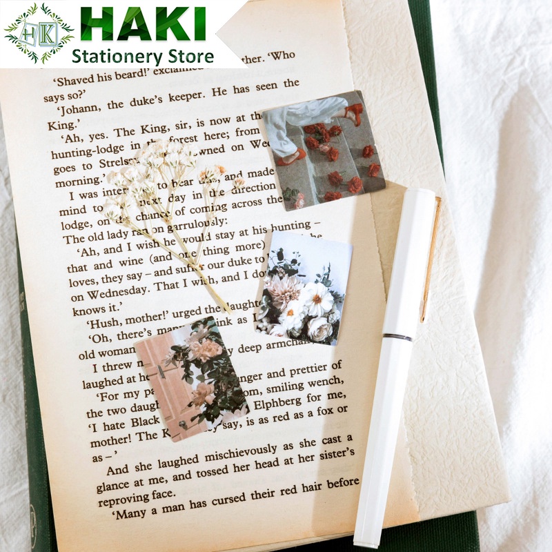 Sticker hoa cute dễ thương HAKI, 46 hình dán cute trang trí sổ bullet journal đẹp ST06