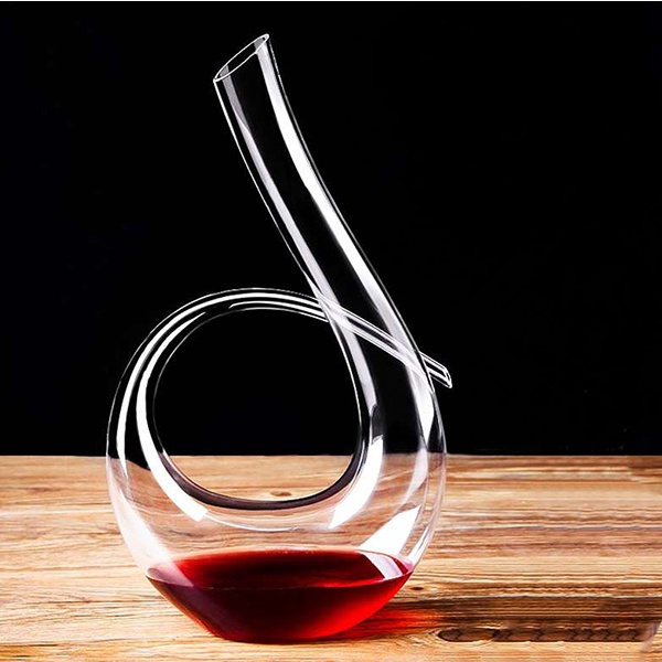 Giá xưởng Nhiều mẫu bình thở thủy tinh rượu vang Decanter chiết miệng vát thổi thủ công dày dặn kiểu dáng đa dạng