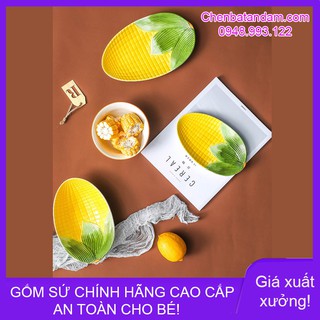 [Gốm sứ cao cấp] Bát /đĩa ăn dặm hình bắp ngô