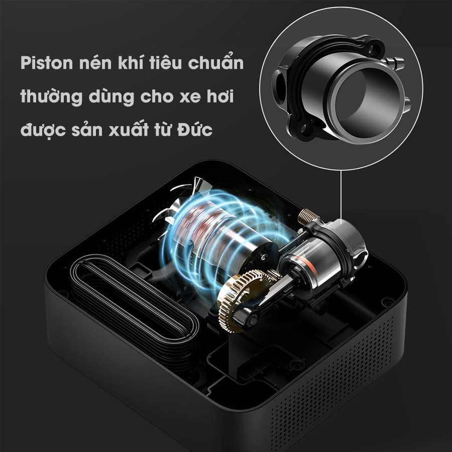 Bơm lốp ô tô mini  70mai Air Compressor Lite-Bơm 25L/phút-Lực bơm 160 psi-Tẩu cấp nguồn 3m
