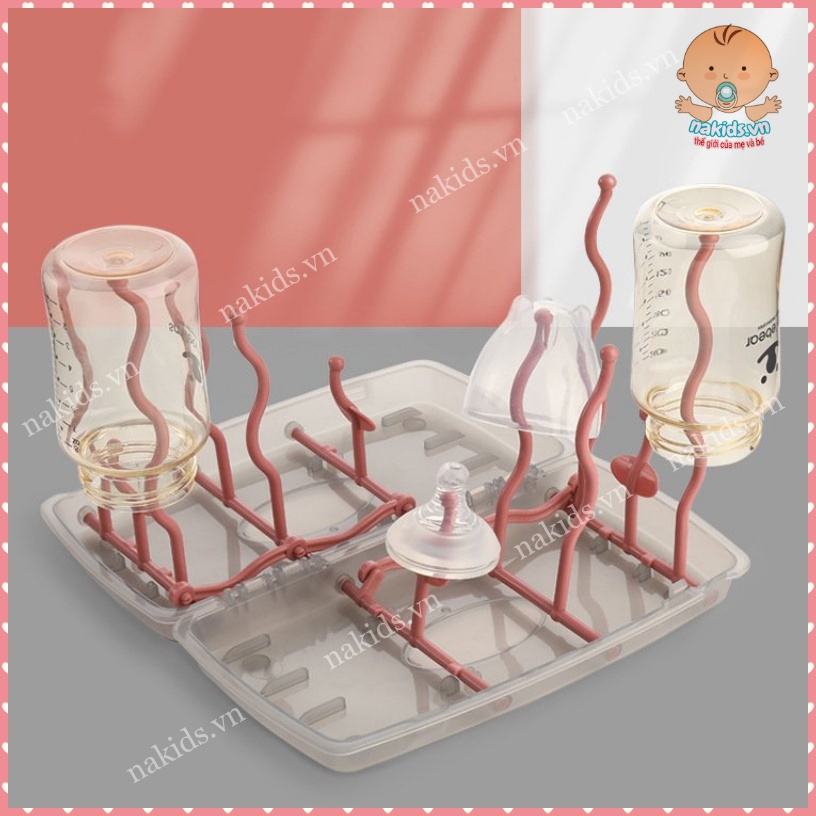 Giá Úp Bình Sữa 12 Thanh Gấp Gọn Có Nắp Đậy Dạng Hộp Tiện Lợi Khi Đi Du Lịch -  Phong Cách Nhật Bản