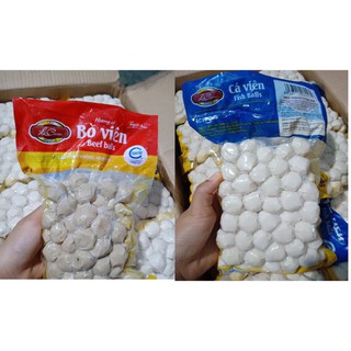 500G BÒ VIÊN + 500G CÁ VIÊN