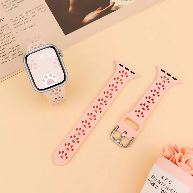Dây Đeo Thể Thao Bằng Silicone Mềm Cho Đồng Hồ Thông Minh Apple Watch SE 7 Series 41mm 45mm 44mm 40mm 7 6 5 4 3 2 1 42mm 38mm