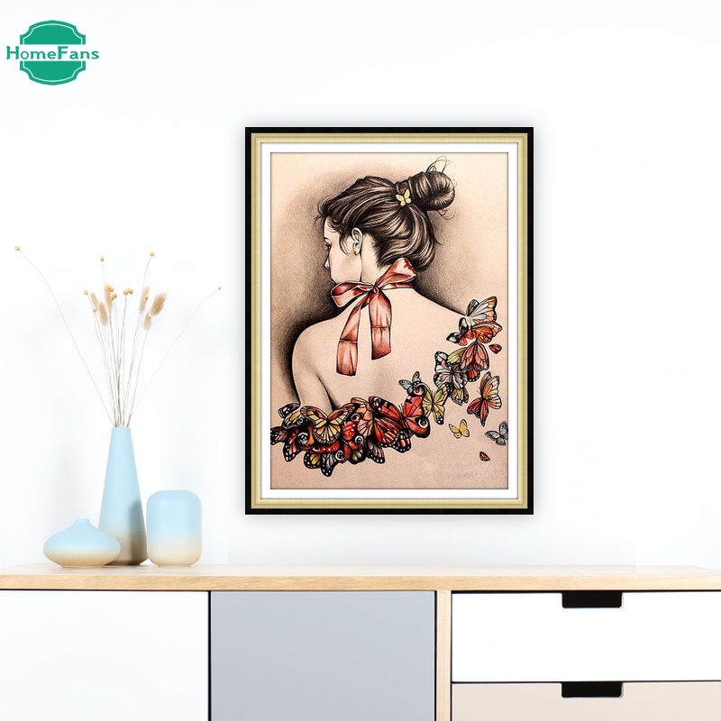 Bộ tranh đính đá 5D họa tiết độc đáo kích thước 30x40cm DIY