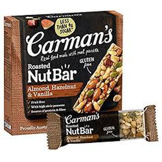 Thanh Hạt Carman's Nut Bar Hạnh Nhân, Hạt Phỉ, Vanilla - Almond, Hazelnut, Vanilla