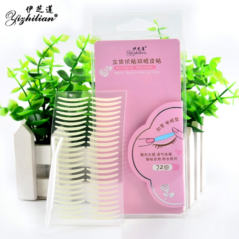 COMBO 3 MÓN Trang điểm Make up mắt gồm kẹp mi nhựa, cọ đầu mút tán phấn mắt và set 72 miếng dán kích mí cho đôi mắt đẹp