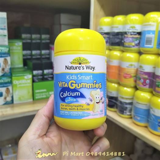 Kẹo gum Kids Smart Vita Gummies Calcium Vit D 60 viên bổ sung canxi tăng chiều cao của Úc