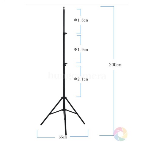 Chân đèn studio, chân tripod đa năng, dùng chụp ảnh, quay phim, livestream cao 2 mét