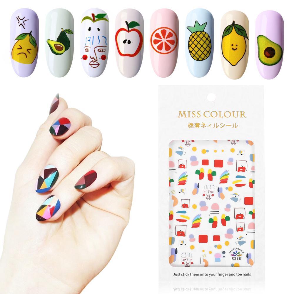 Miếng Dán Trang Trí Móng Tay Họa Tiết Trái Cây Xinh Xắn
