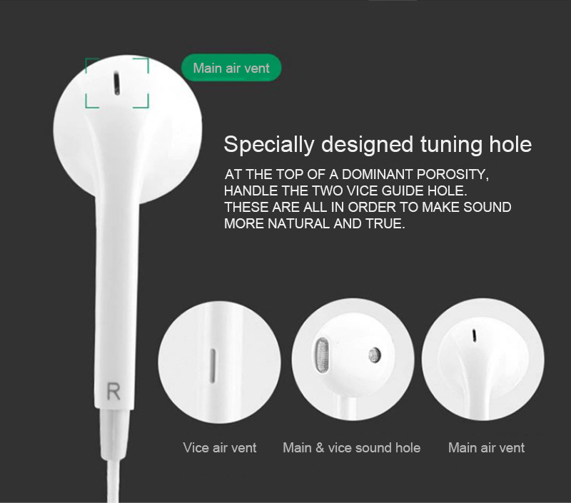 Fit for OPPO R9s R11 Headphones Universal 3.5mm MH135 In-ear Stereo Headset Earphones