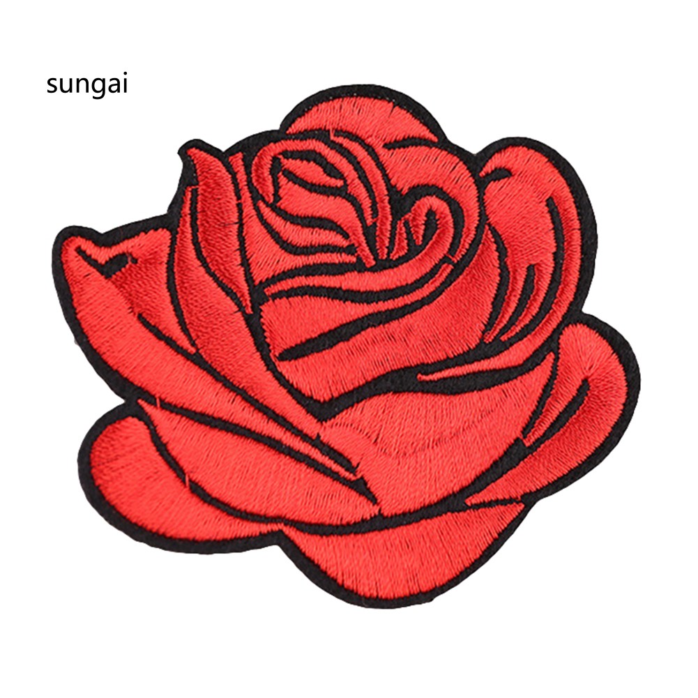 Huy hiệu hình hoa hồng ủi lên áo quần trang trí độc đáo