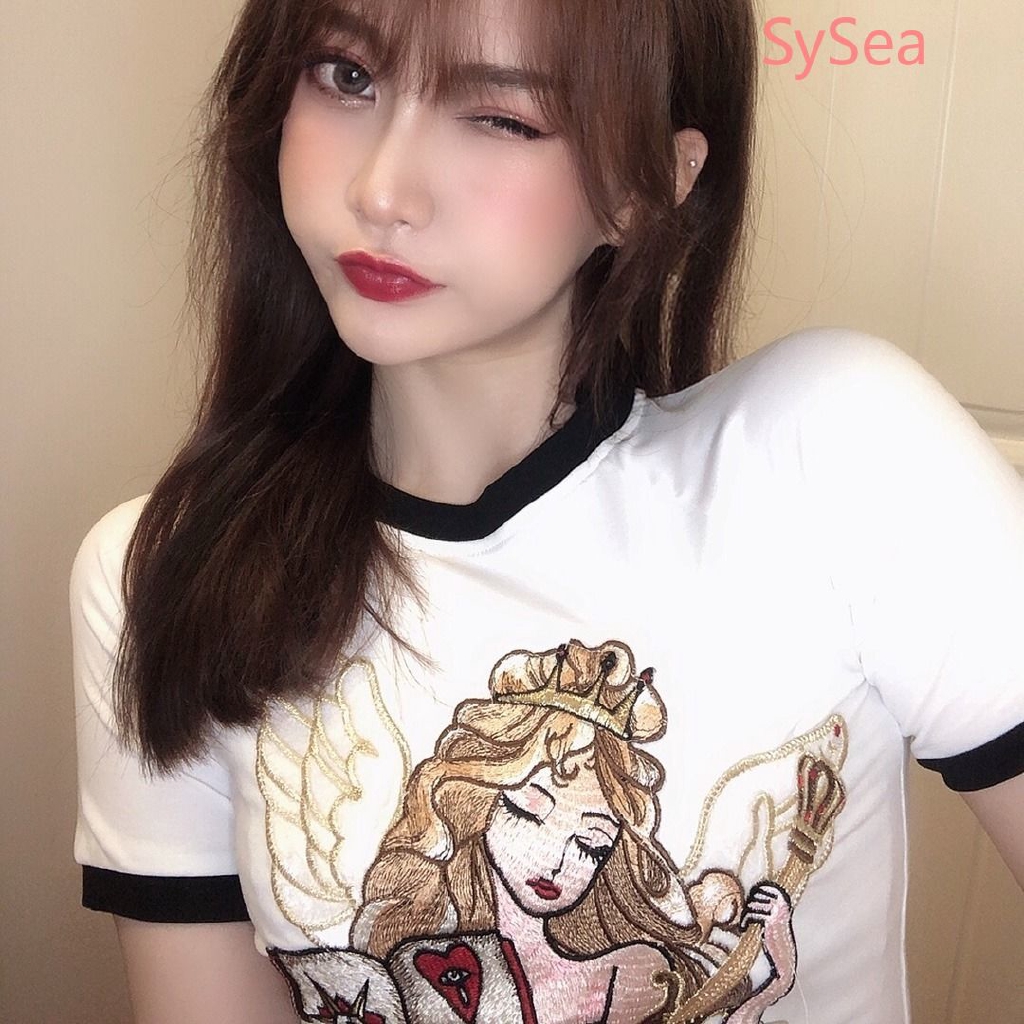 Áo Thun Tay Ngắn Thêu Chữ