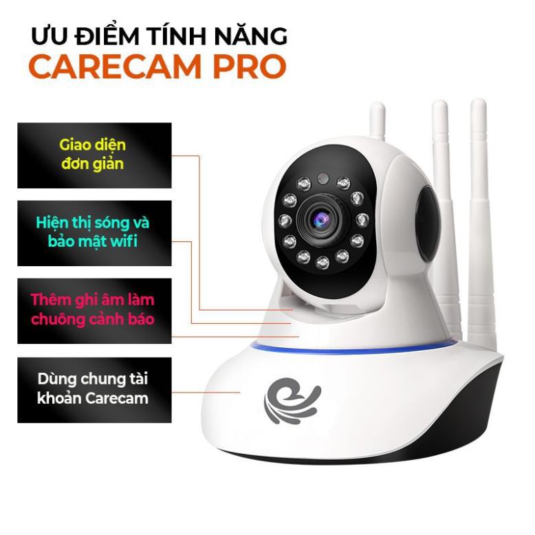 Camera Wifi 3 Râu xoay 360 độ, Độ Phân2.0Mpx  FULLHD Hồng Ngoại Lưu Trữ Lên 128G, Bảo Hành 12 tháng