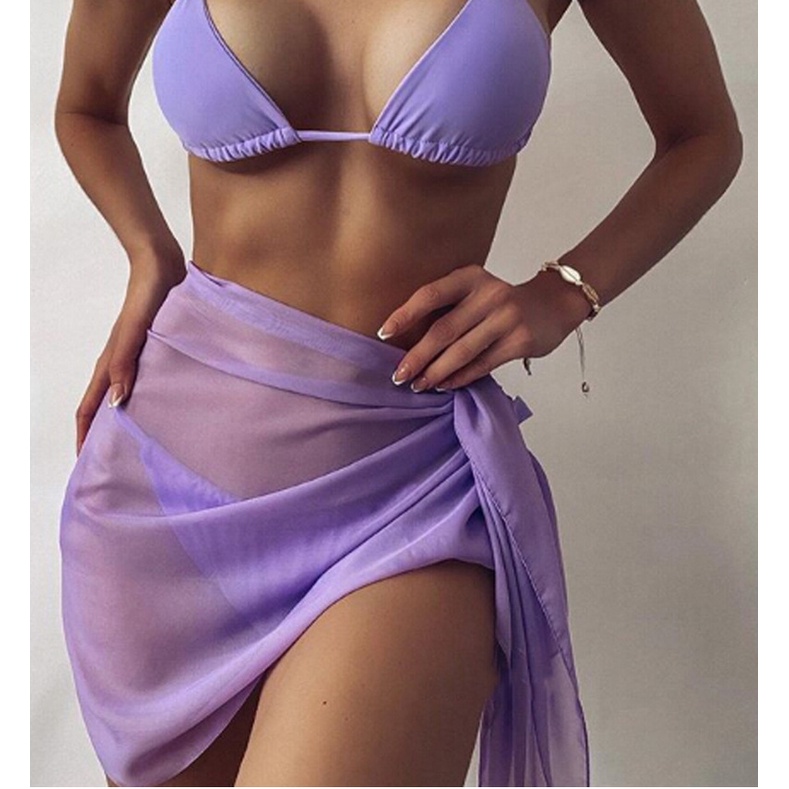 Khăn quấn bikini khăn choàng đi biển kín đáo siêu đẹp đủ màu vải xuyên thấu sexy
