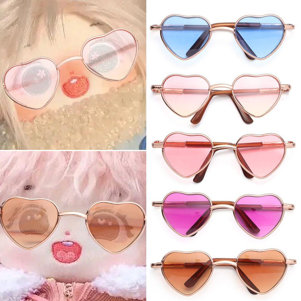 Kính Mắt Gọng Trái Tim 6 Màu Mini Dễ Thương Cho Búp Bê