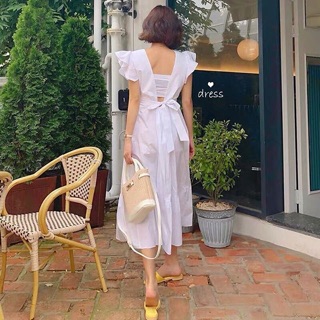 Váy maxi cánh tiên hở lưng