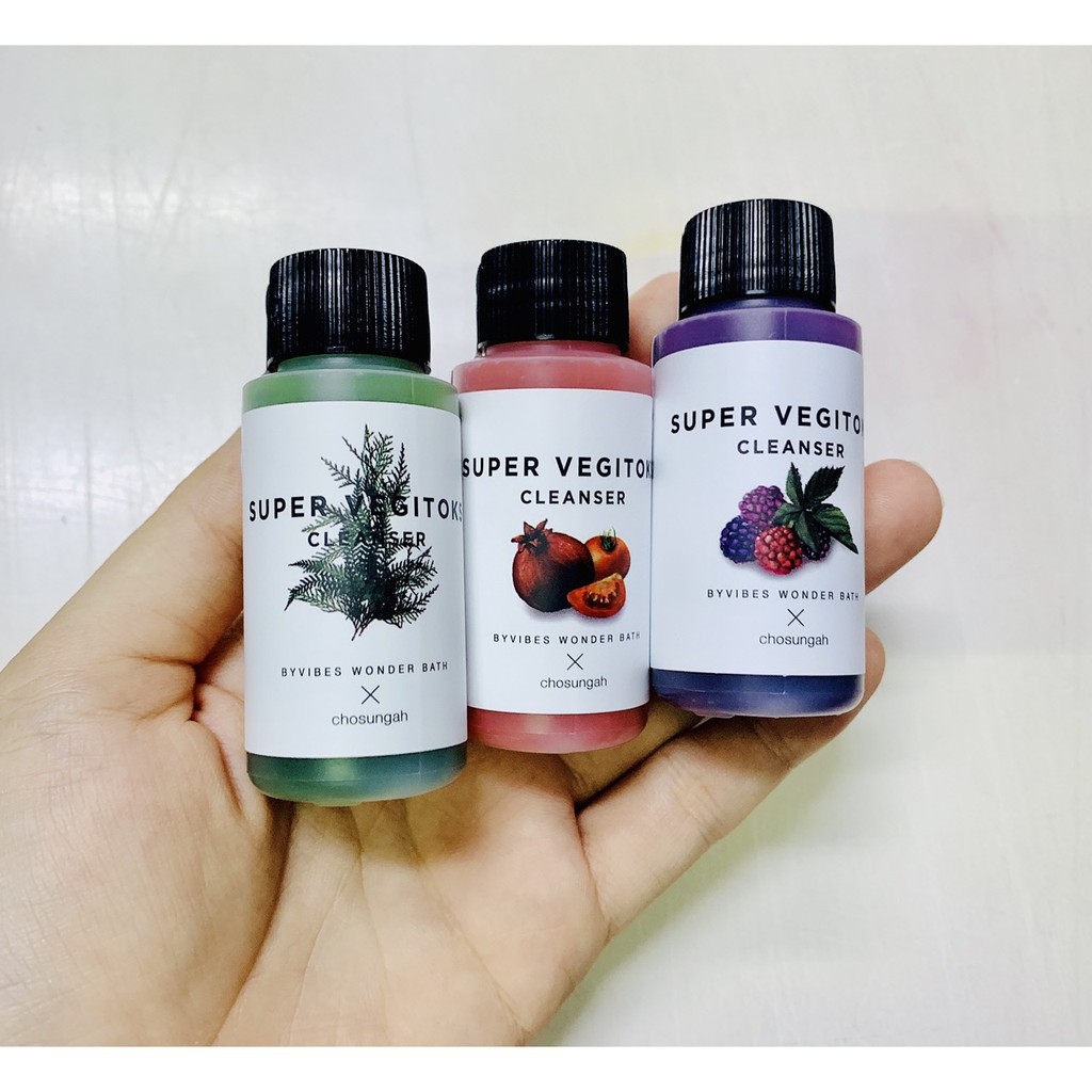 [SET MINI]Sữa Rửa Mặt Rau Củ Sủi Bọt Thải Độc Super Vegitoks Cleanser(30ml)