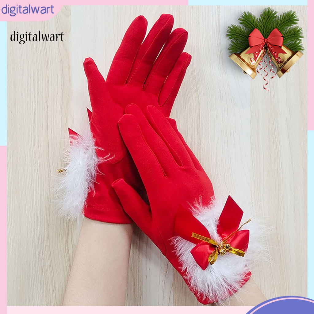 Kỹ Thuật Số| 1 Cặp Găng Tay Lông Vũ Đỏ Hình Ông Già Noel