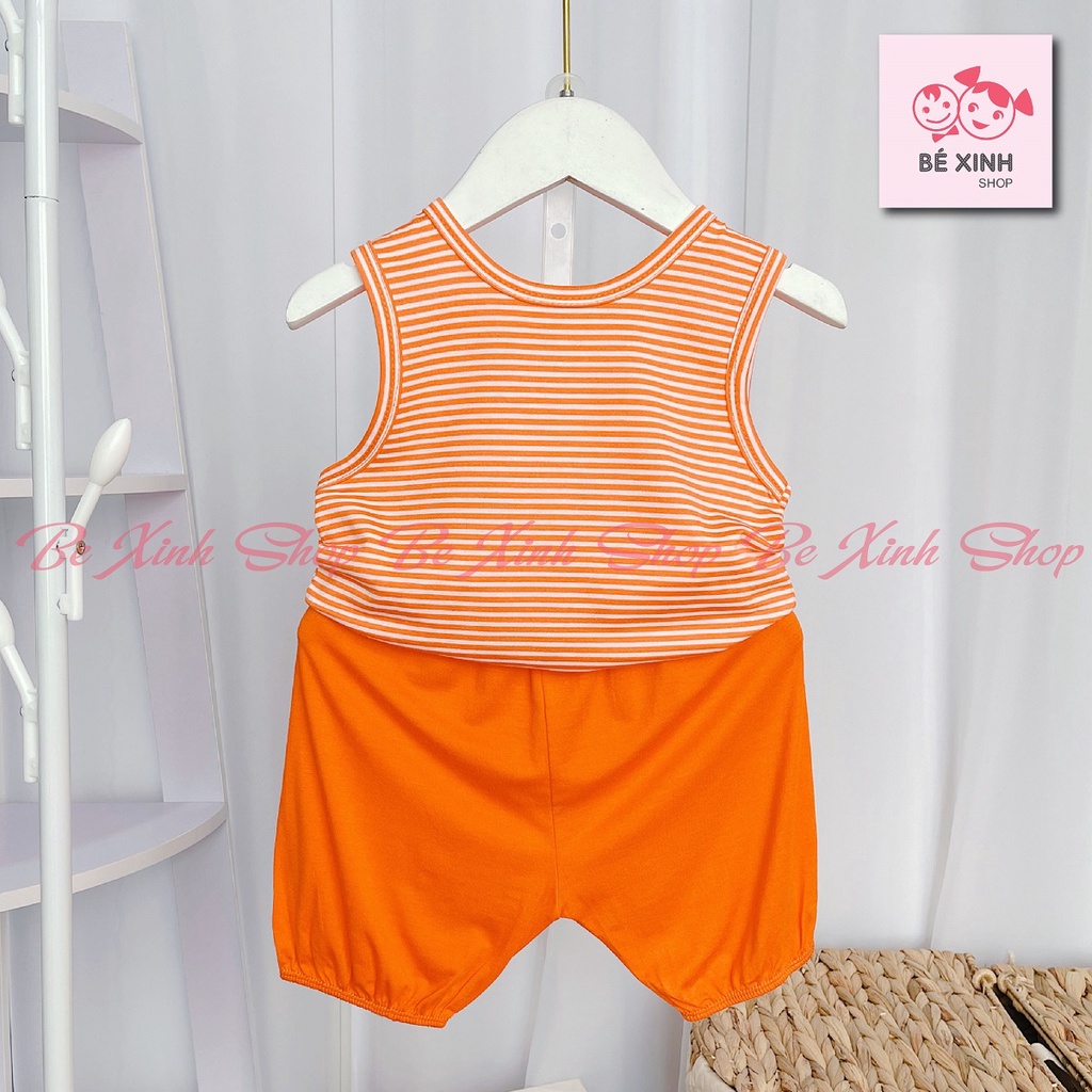 Ba Lỗ Bộ thun lạnh ba lỗ sát nách cộc tay cho bé trai bé gái Minky Mom  Đồ bộ quần áo 3 lỗ SÁT NÁCH SỌC cho bé