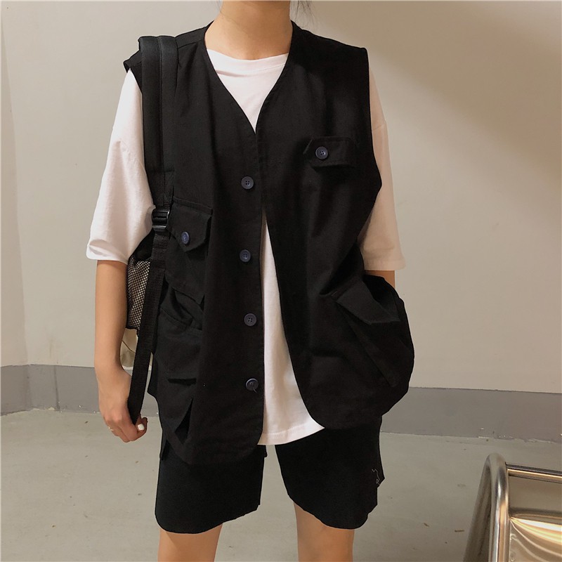 Áo Khoác Không Tay Dáng Rộng Phong Cách Retro Dành Cho Nữ | BigBuy360 - bigbuy360.vn