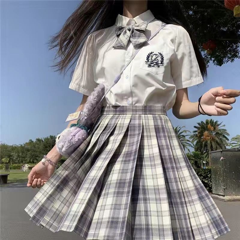 áo ngắn thêu hoa bán chạy nhất Nhật Bản chính hãng jk lưới váy học sinh đồng phục phù hợp với tay cắt nhẹ nhàng