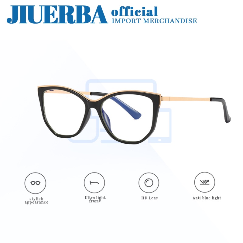JIUERBA Mắt Kính Chống Bức Xạ TR90 Thiết Kế Phong Cách Phương Tây Dành Cho Cả Nam Và Nữ 2084