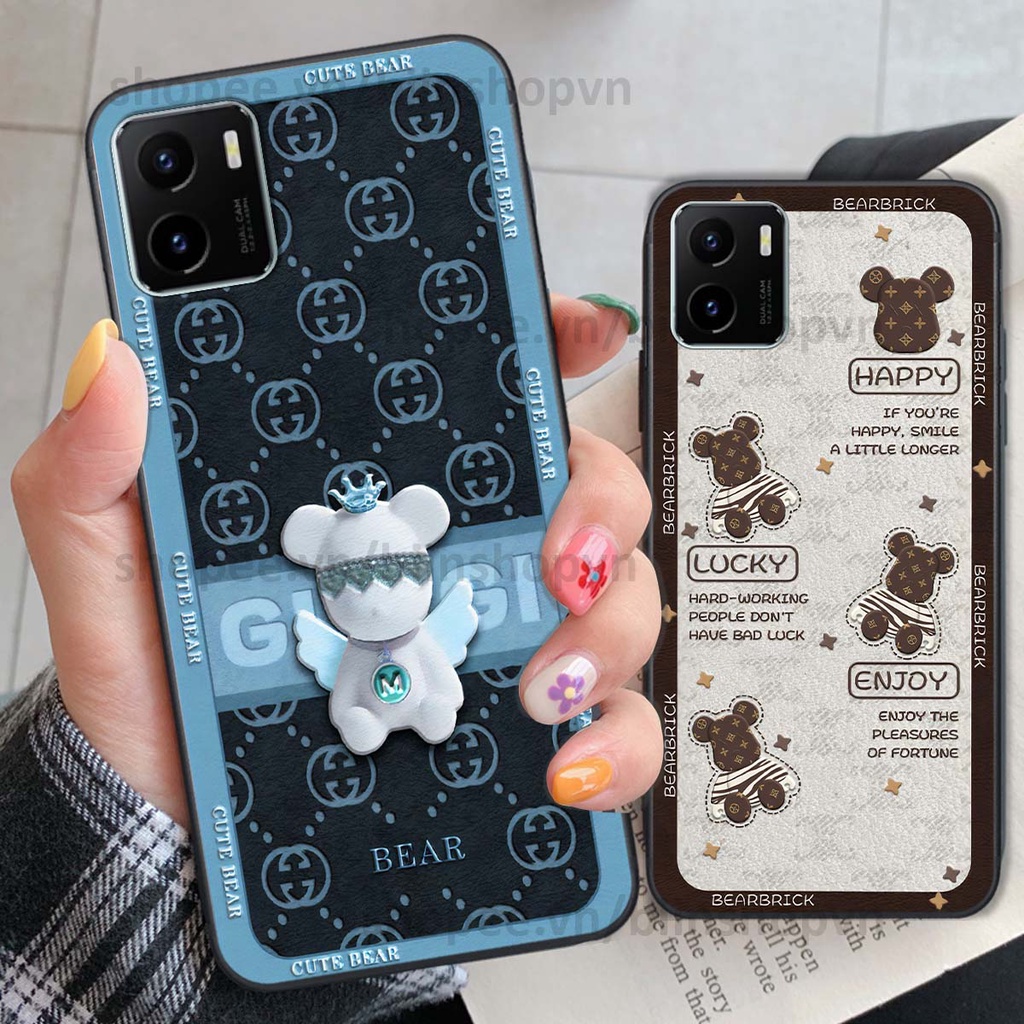 Ốp Vivo Y15s hình gấu bear brick đẹp độc lạ, thời trang, cá tính