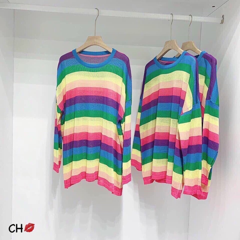áo len cầu vồng dài tay dáng rộng cực xinh