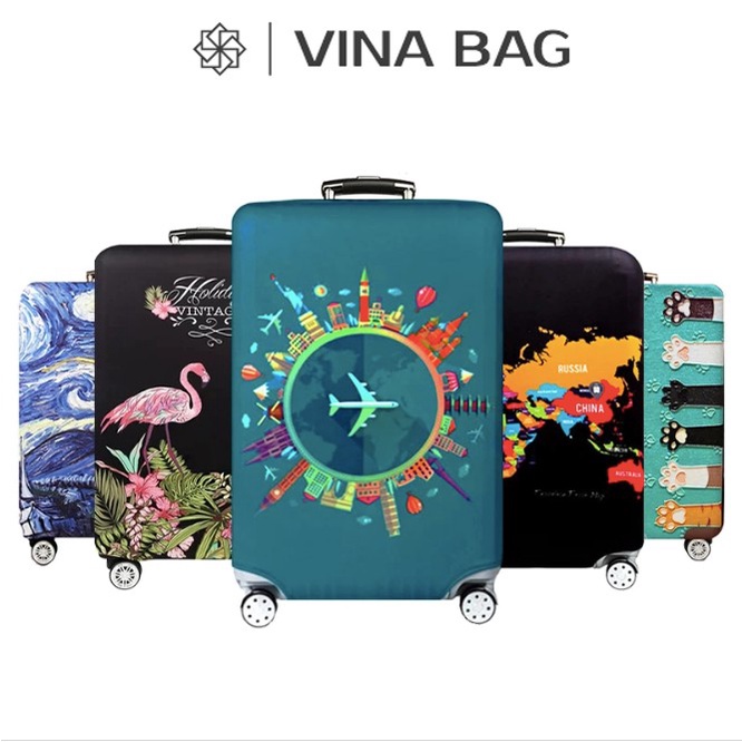 Túi bọc vali - Túi trùm vali Let's Travel cao cấp - Vải thun co giãn, chống nước, chống bụi - Giá 1 chiếc