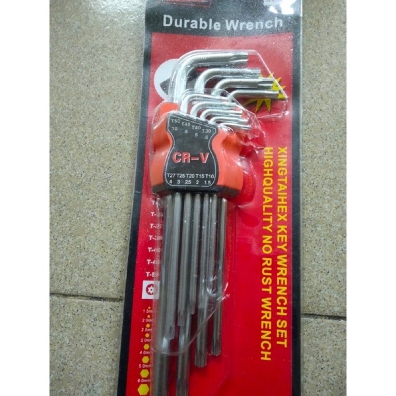 Chìa Lục Giác Bộ 9 Cây Đủ Kích Cỡ