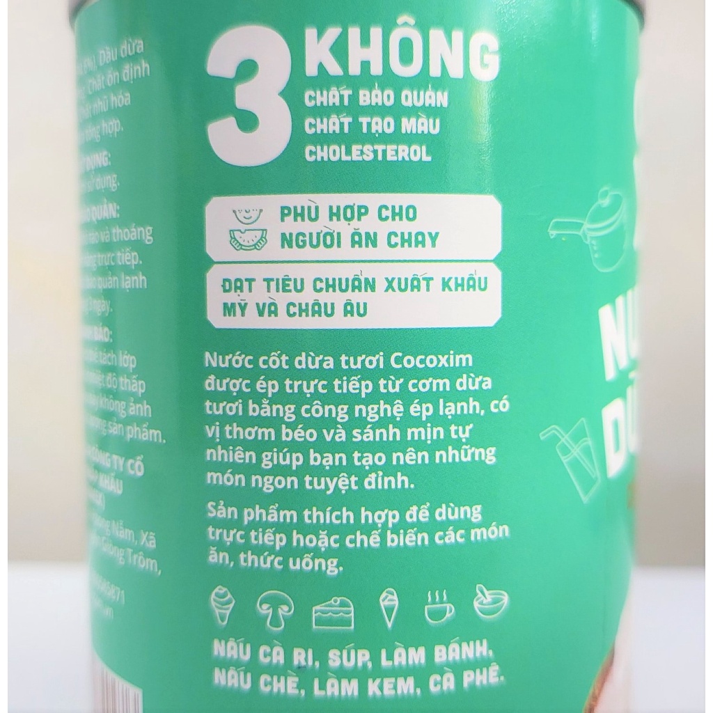 [Hộp 400ml – Nhãn XANH] NƯỚC CỐT DỪA TƯƠI Cocoxim [VN] BETRIMEX Coconut Milk