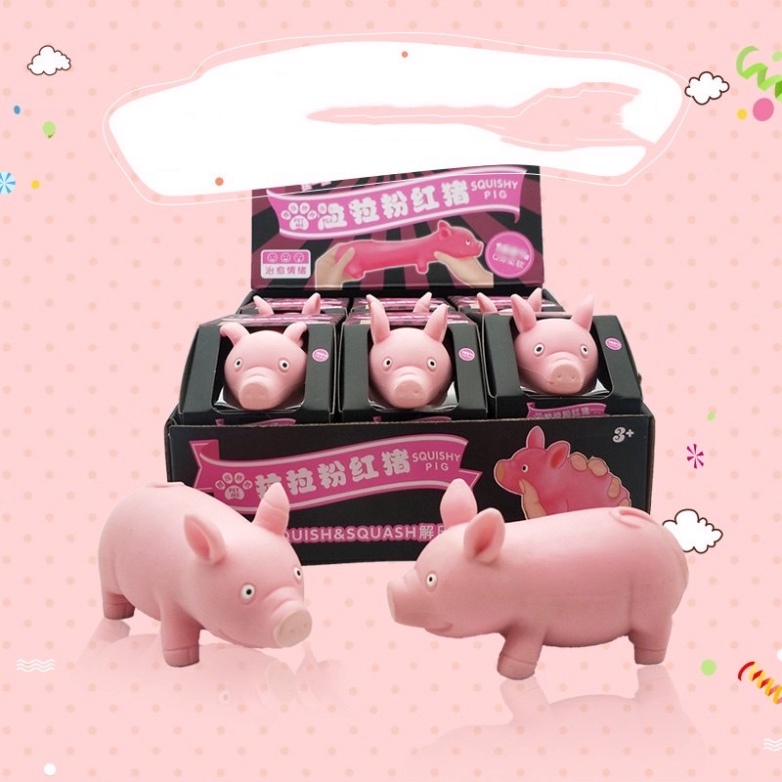 Heo hồng Dẻo xả stress Heo Hồng mềm dẻo siêu kute-đồ chơi squishy Chó Pug xả stress Chó Pug Kéo Dài Cute