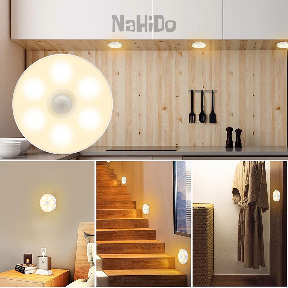 Đèn Cảm Biến Chuyển Động, Đèn Led Cảm Ứng Dán Tường, Đèn Ngủ Cảm Biến Tự Động Sáng Khi Có Người Sạc USB Tích Điện NaHiDo