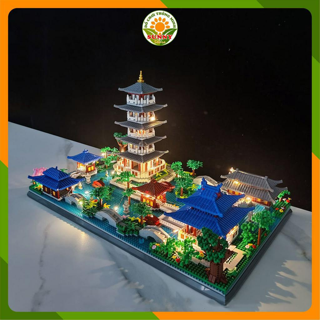 Mô hình lắp ghép 3D Công trình kiến trúc Tây Hồ Hàng Châu tuyệt đẹp - Kích thước: 43x27x31cm - 5186pcs - Sunny