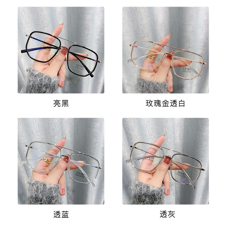 Kính mắt chống tia sáng xanh gọng hình lục giác phong cách retro mới cho nam nữ