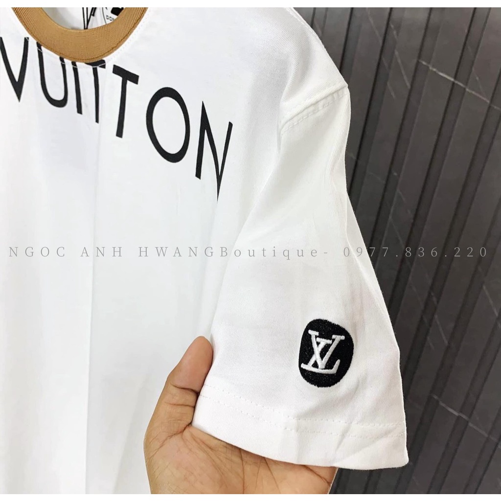 Áo thun unisex, Áo phông lé cổ LVcổ tròn chất cotton siêu mát và thấm mồ hôi