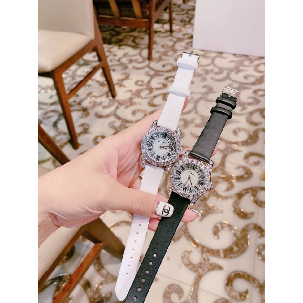 Đồng hồ DIMINI dây da mềm thiết kế đính đá kim cương nhân tạo sang trọng đeo cực sáng tay và nổi bật | BigBuy360 - bigbuy360.vn