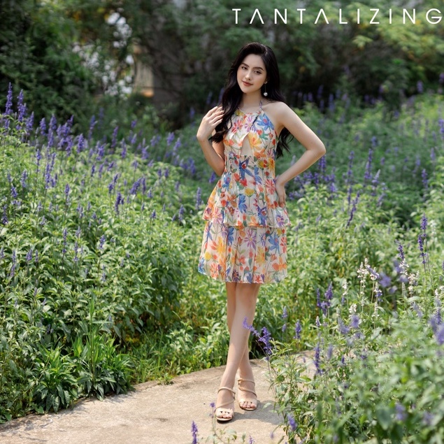 Váy hoa nữ dáng dài hở vai, mẫu hè mới mặc đi chơi, du lịch Petunia Dress | Tantalizing