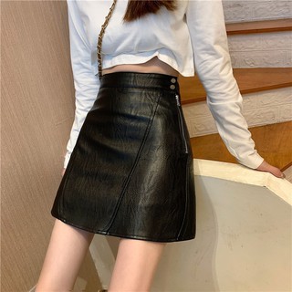 🍒🍒 Chân Váy Da Chữ A Lưng Cao Phong Cách Hàn Quốc Cho Nữ 🍒🍒