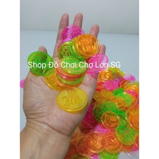 Đồ Chơi Đồng Xu Nhựa Túi 100 gam ( Có 2 size , ảnh do shop tự chụp )