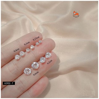FOXY - Bông Tai Nụ Đá - Khuyên Tai Nụ Đá Bạc 925 Cao Cấp