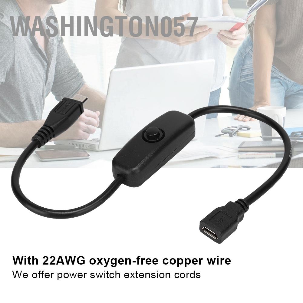 Dây Cáp Nối Dài Cổng Micro USB Cái Washington057 Với Công Tắc 501 Nút Dành Cho Raspberry Pi