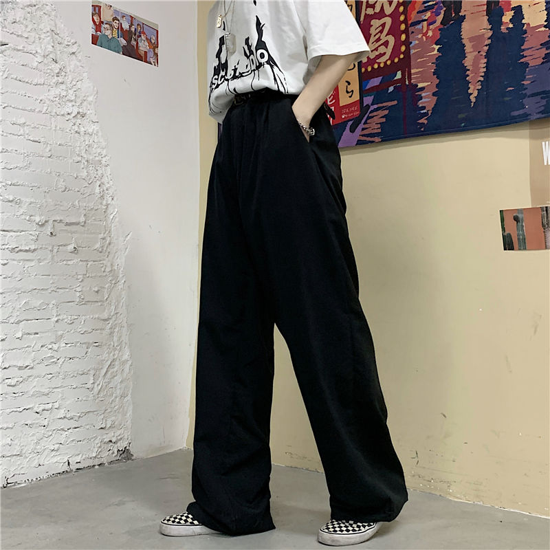 Quần Tây Màu Trơn 191102Quần Dài Dáng Rộng Ống Suông Thiết Kế Đơn Giản Phong Cách Hàn Quốc